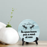 Sign ByLITA Circle An Ocean Breeze Puts A Mind At Ease Summer Table Sign (5x5)